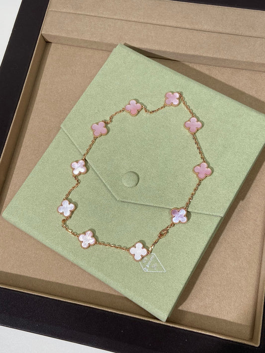 [Clover Jewelery]CLOVER 10 MOTIFS PINK NECKLACE