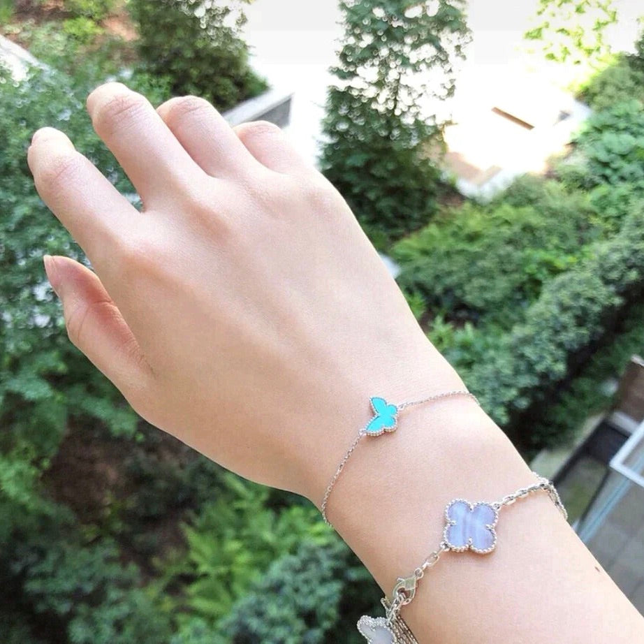 [Clover Jewelery]BUTTERFLY TURQUOISE BUTTERFLY BRACELET SILVER