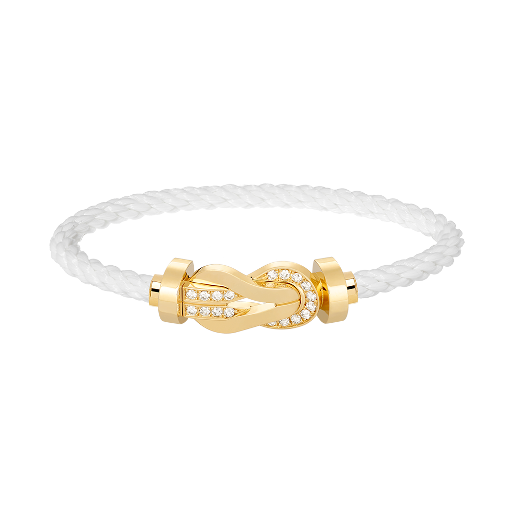 [Clover Jewelery]CHANCE LARGE 8 FIGURE BUCKLE HALF DIAMOND BRACELET GOLD