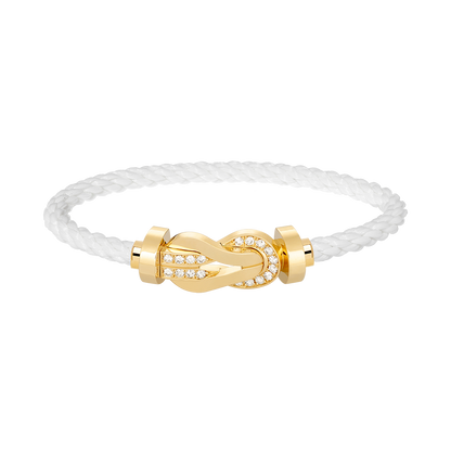 [Clover Jewelery]CHANCE LARGE 8 FIGURE BUCKLE HALF DIAMOND BRACELET GOLD