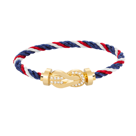 [Clover Jewelery]CHANCE LARGE 8 FIGURE BUCKLE HALF DIAMOND BRACELET GOLD
