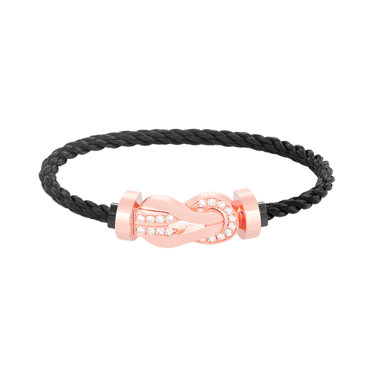 [Clover Jewelery]CHANCE LARGE 8 FIGURE BUCKLE HALF DIAMOND BRACELET ROSE GOLD