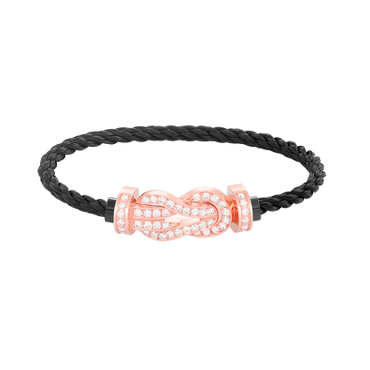 [Clover Jewelery]CHANCE LARGE 8 FIGURE BUCKLE FULL DIAMOND BRACELET ROSE GOLD