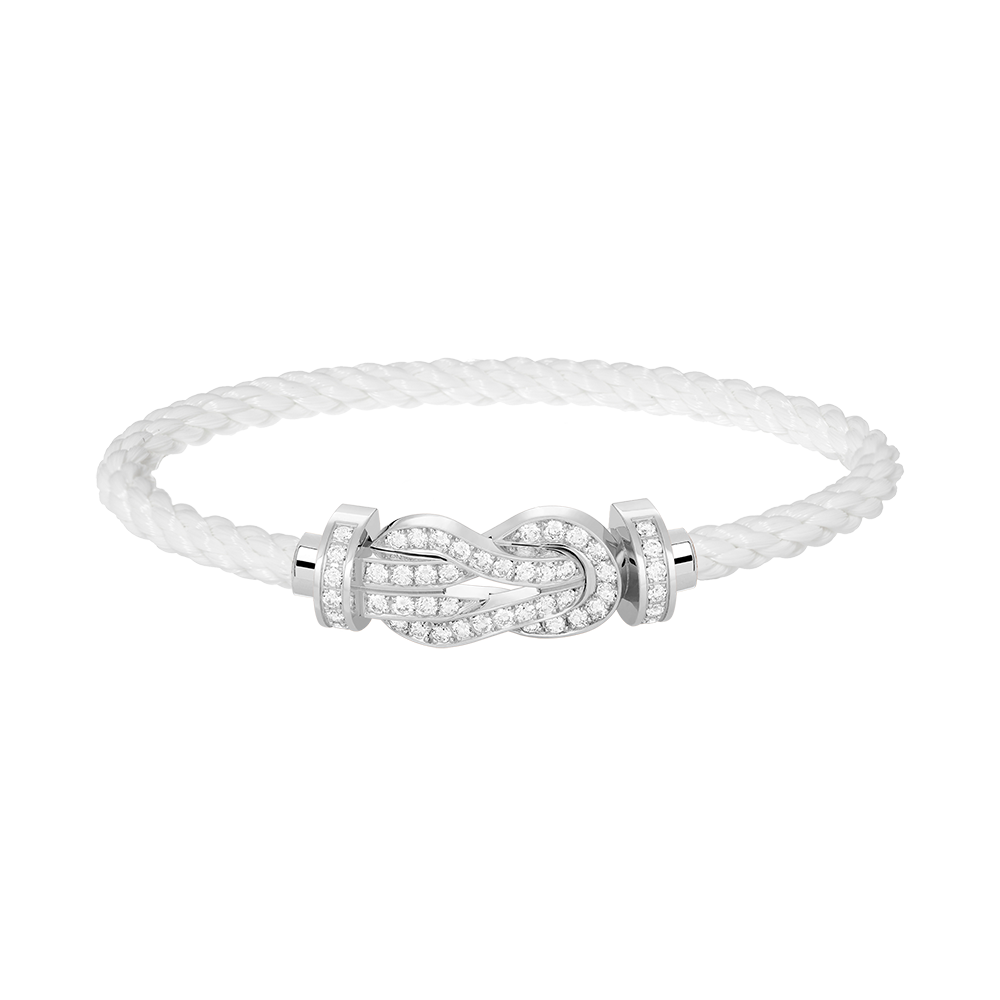 [Clover Jewelery]CHANCE LARGE 8 FIGURE BUCKLE FULL DIAMOND BRACELET SILVER