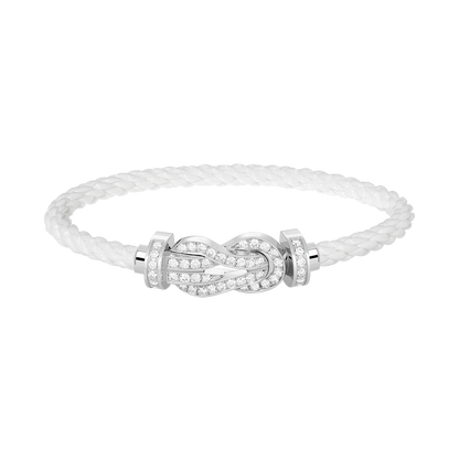 [Clover Jewelery]CHANCE LARGE 8 FIGURE BUCKLE FULL DIAMOND BRACELET SILVER