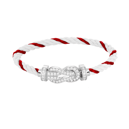 [Clover Jewelery]CHANCE LARGE 8 FIGURE BUCKLE FULL DIAMOND BRACELET SILVER