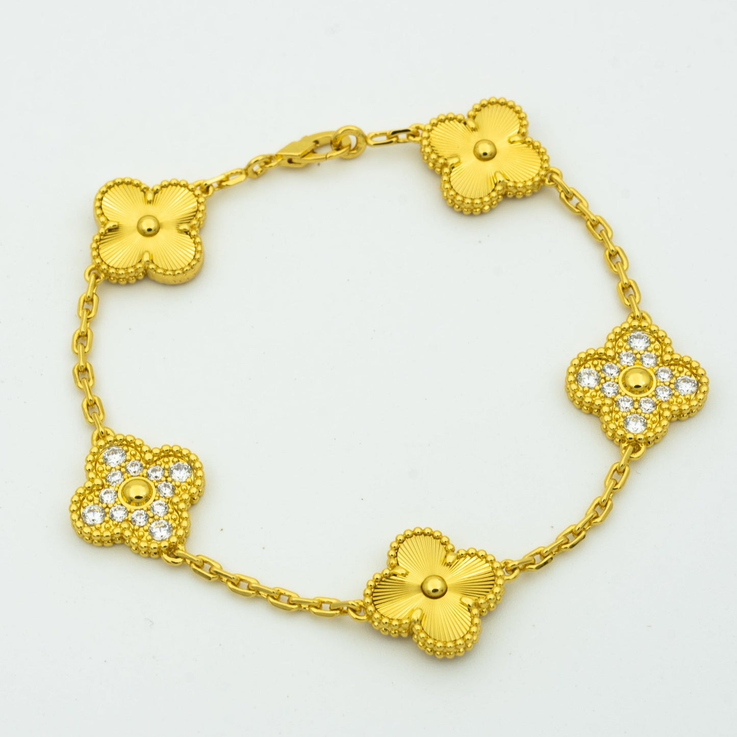 [Clover Jewelery]CLOVER BRACELET 5 MOTIFS GOLD DIAMOND