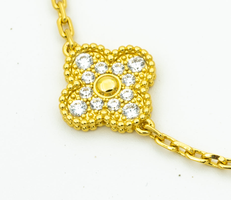 [Clover Jewelery]CLOVER BRACELET 5 MOTIFS GOLD DIAMOND