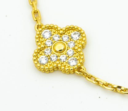 [Clover Jewelery]CLOVER BRACELET 5 MOTIFS GOLD DIAMOND