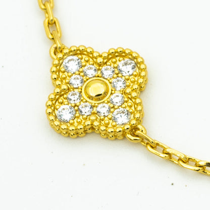 [Clover Jewelery]CLOVER BRACELET 5 MOTIFS GOLD DIAMOND