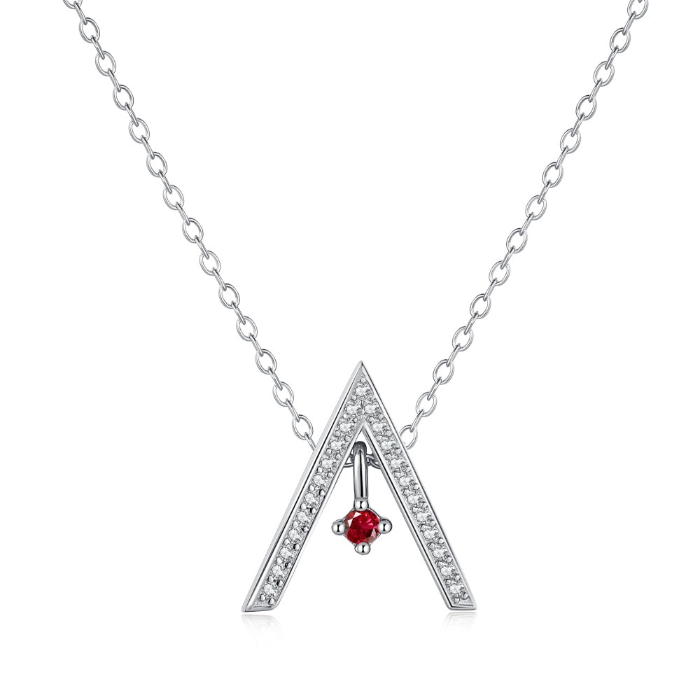 [Clover Jewelery]Sparkling "A" Shape Necklace