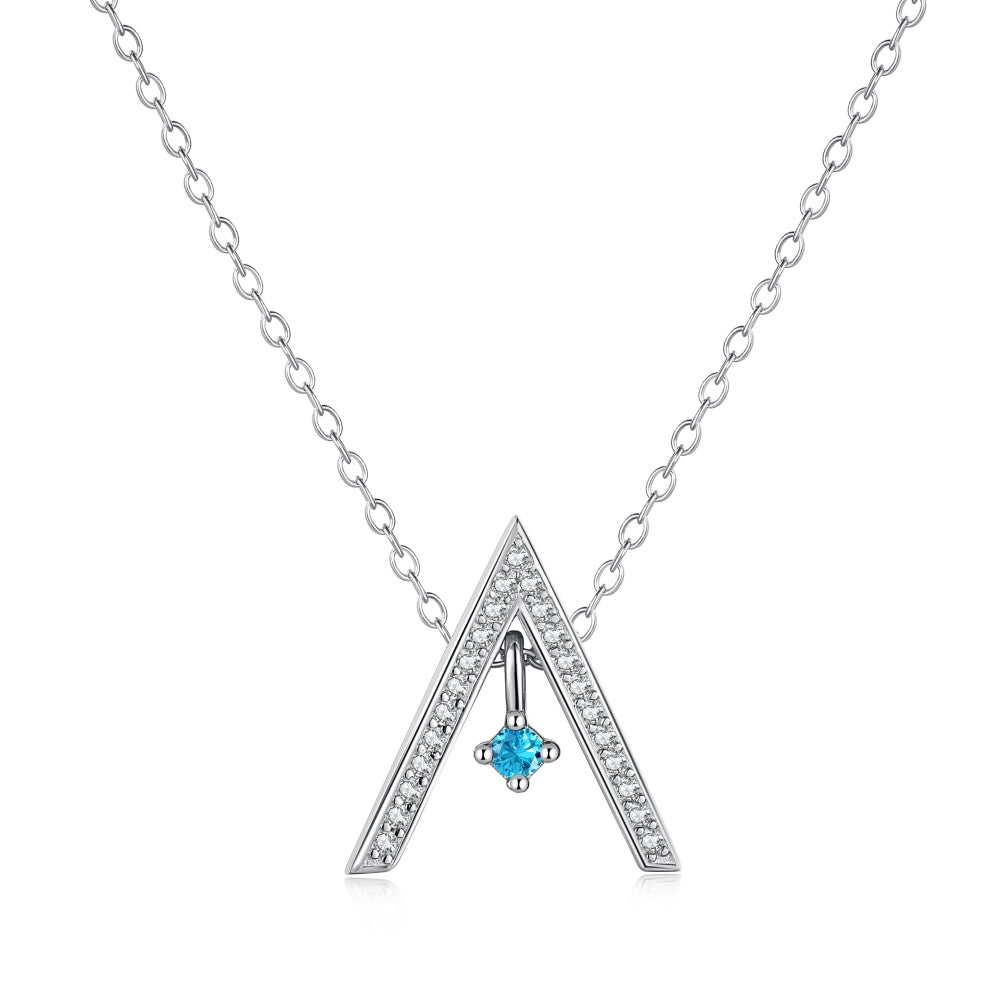 [Clover Jewelery]Sparkling "A" Shape Necklace