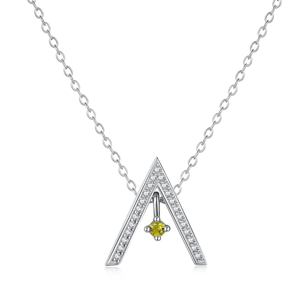 [Clover Jewelery]Sparkling "A" Shape Necklace