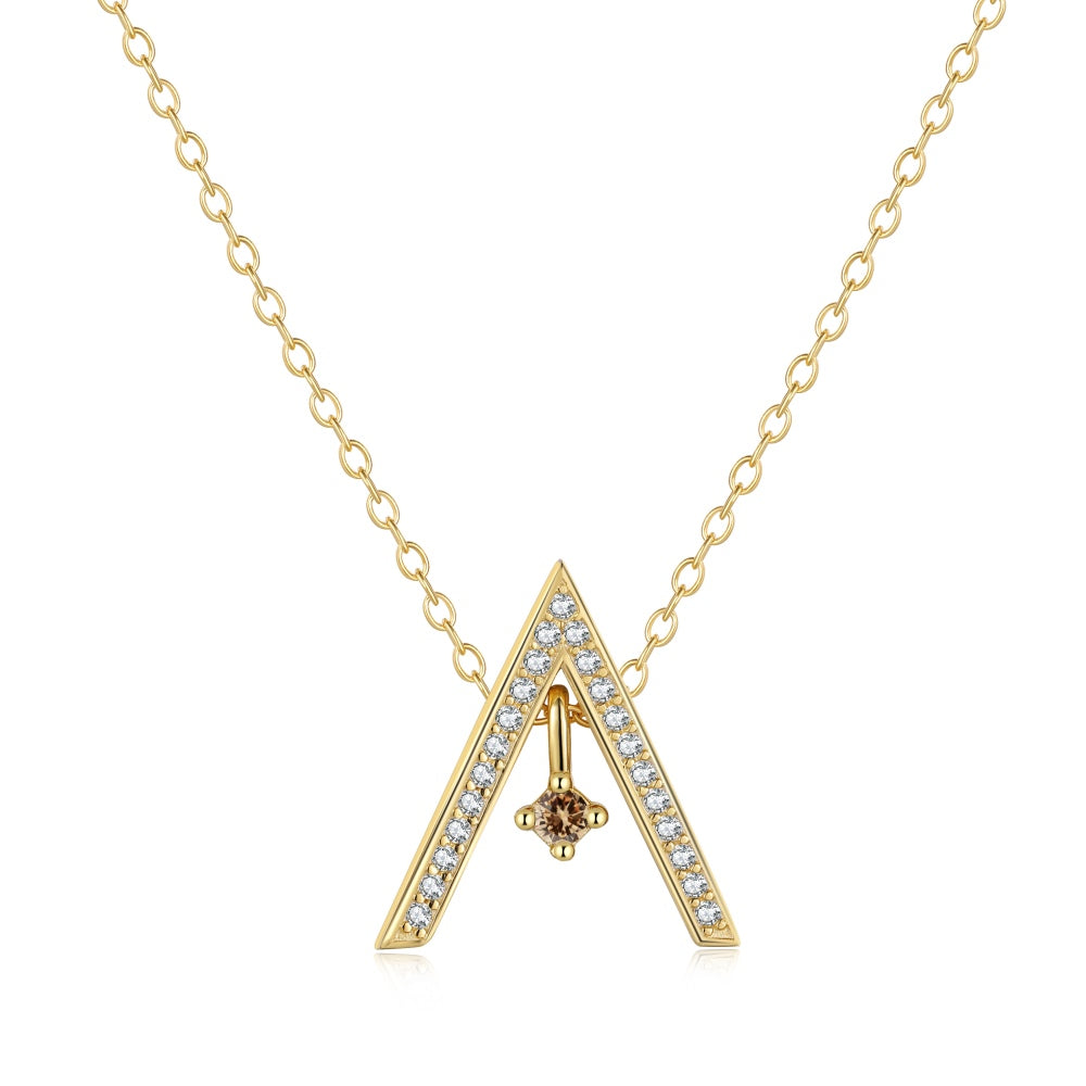 [Clover Jewelery]Sparkling "A" Shape Necklace