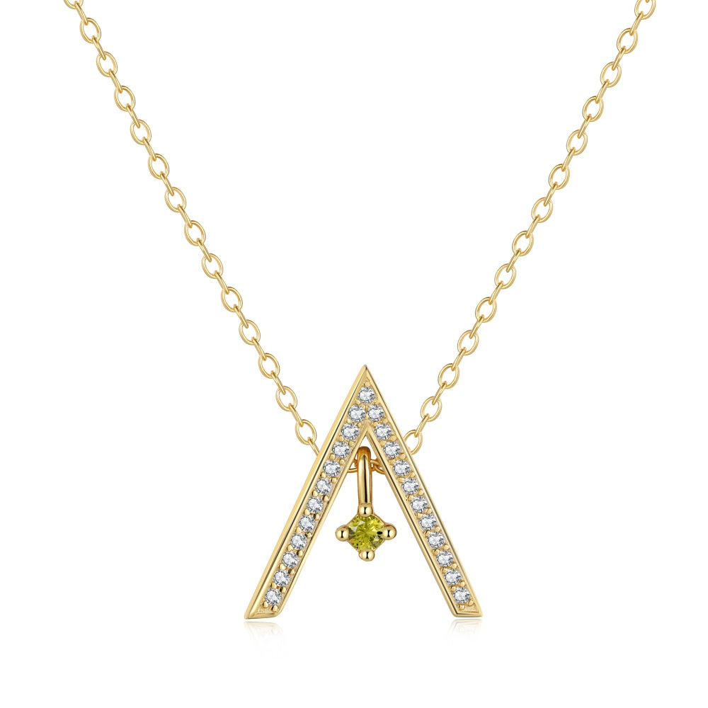 [Clover Jewelery]Sparkling "A" Shape Necklace