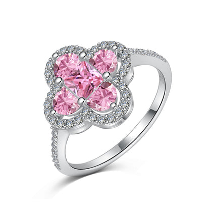 [Clover Jewelery]Luxurious Eternity Flower Shape Banquet Ring