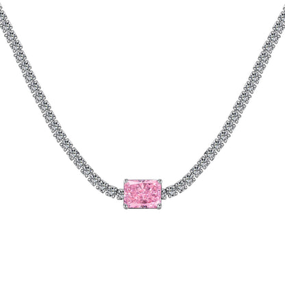 [Clover Jewelery]2.0 carat Ornate Emerald Cut Necklace