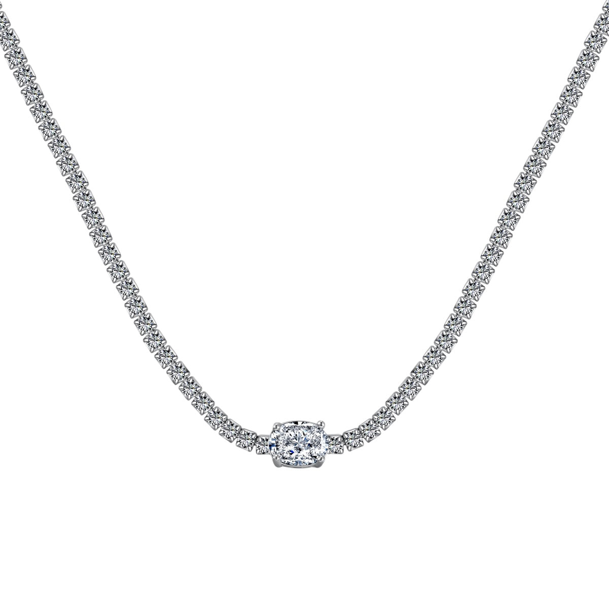[Clover Jewelery]1.0 Carat Shining Oval Cut Necklace