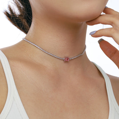 [Clover Jewelery]2.0 carat Ornate Emerald Cut Necklace