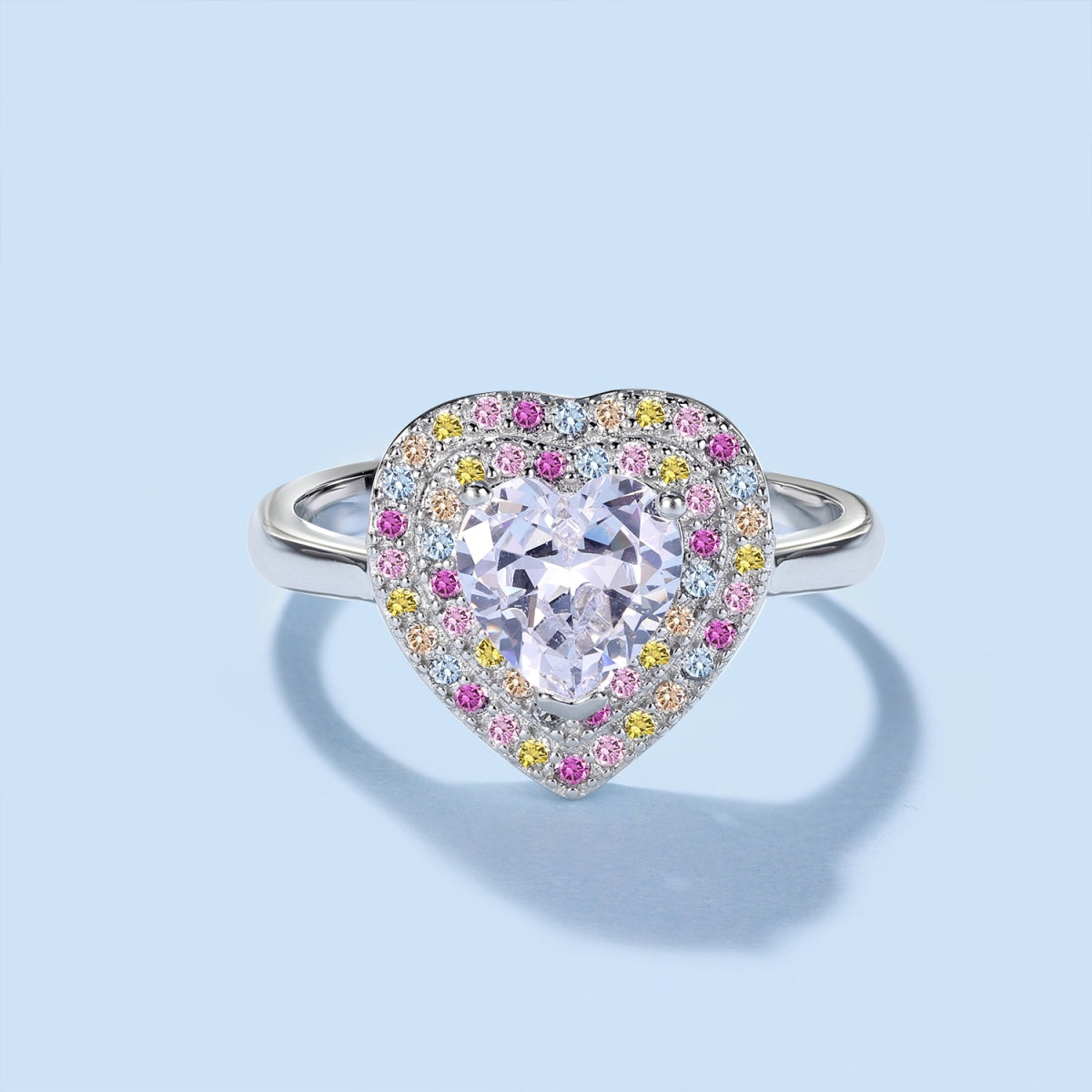 [Clover Jewelery]Delicate Ebullient Heart Shape Wedding Ring