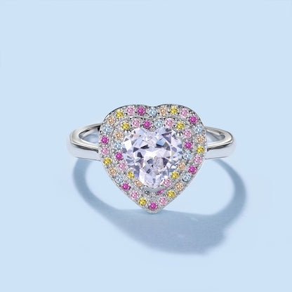 [Clover Jewelery]Delicate Ebullient Heart Shape Wedding Ring