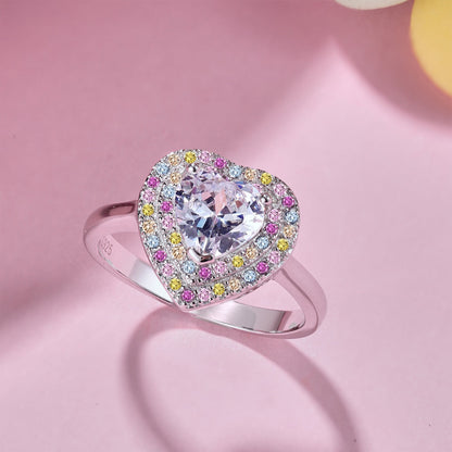 [Clover Jewelery]Delicate Ebullient Heart Shape Wedding Ring