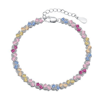 [Clover Jewelery]Ornate Colorful Flower Shape Party Bracelet