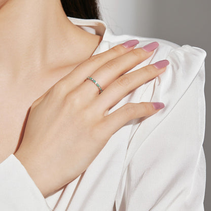 [Clover Jewelery]Sparkling Vibrant Round Shape Daily Ring