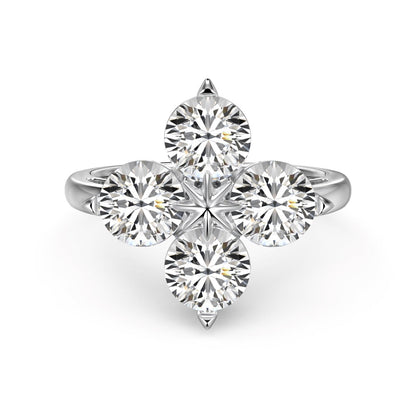 [Clover Jewelery]Four-Leaf Clover Eight-Pointed Star Ring