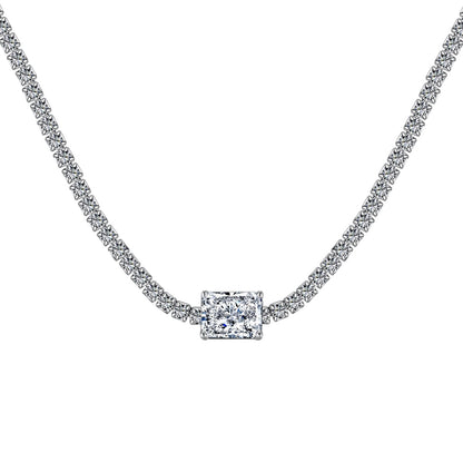 [Clover Jewelery]2.0 carat Ornate Emerald Cut Necklace