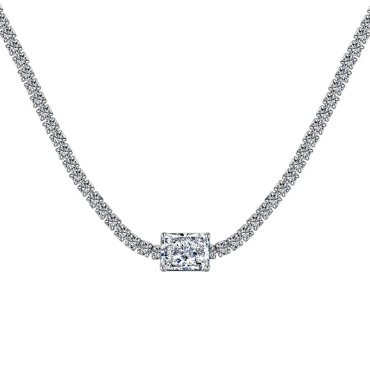 [Clover Jewelery]2.0 carat Ornate Emerald Cut Necklace