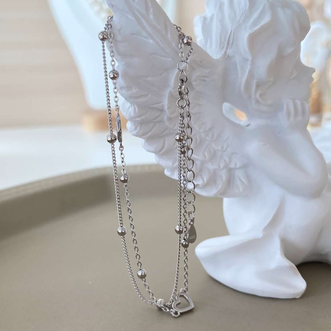 [Clover Jewelery]Dainty Double Layer Love Heart Bracelet