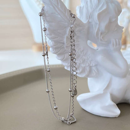 [Clover Jewelery]Dainty Double Layer Love Heart Bracelet