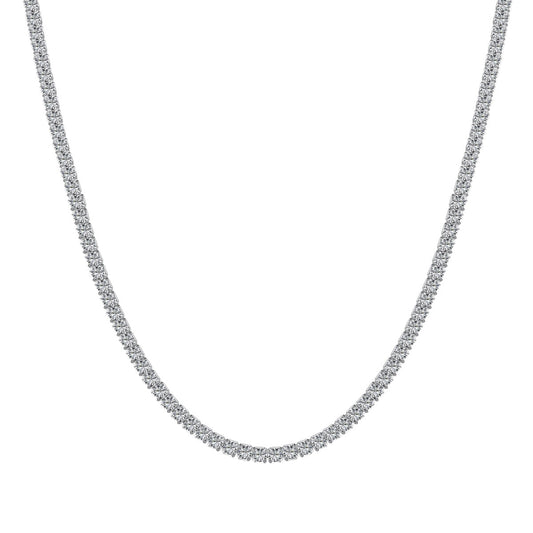 [Clover Jewelery]Delicate Round Shape Tennis Necklace