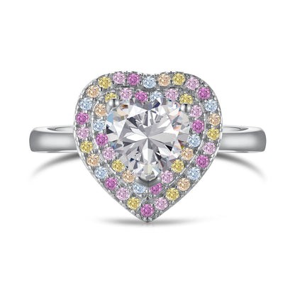 [Clover Jewelery]Delicate Ebullient Heart Shape Wedding Ring