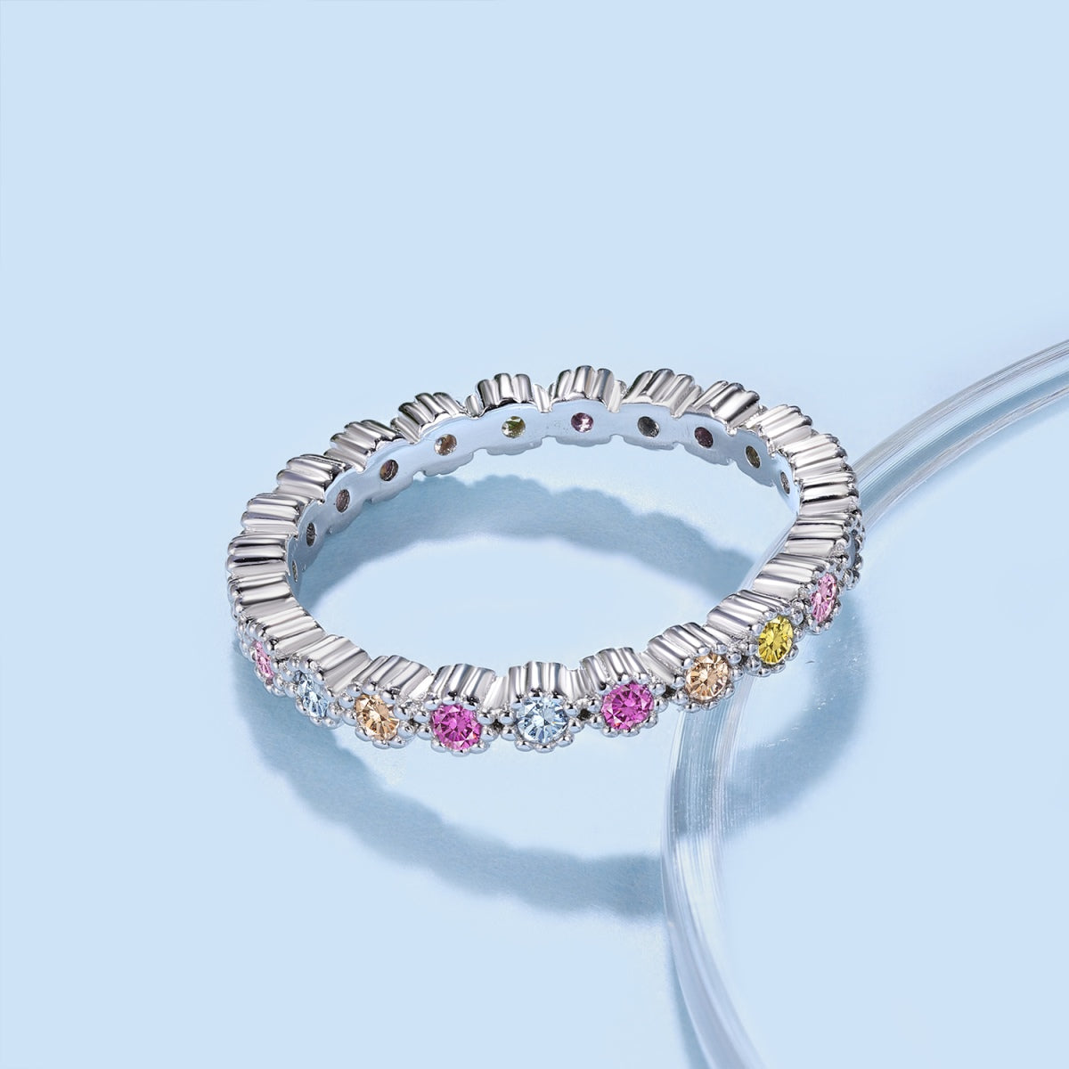 [Clover Jewelery]Unique Scintillating Round Cut Daily Ring