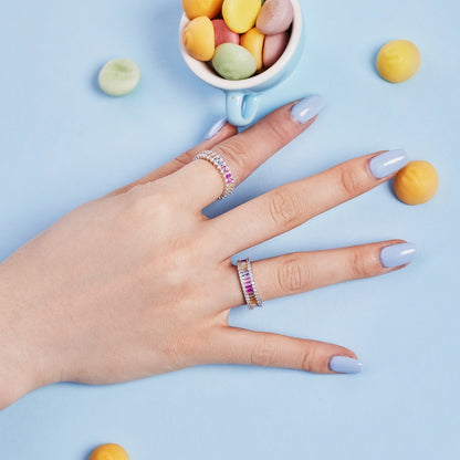 [Clover Jewelery]Dainty Kaleidoscopic Emerald Cut Daily Ring