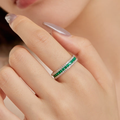 [Clover Jewelery]Delicate Colorful Round Cut Daily Ring