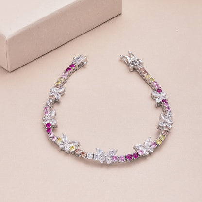 [Clover Jewelery]Ornate Colorful Butterfly Shape Round Cut Daily Bracelet