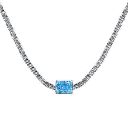 [Clover Jewelery]2.0 carat Ornate Emerald Cut Necklace