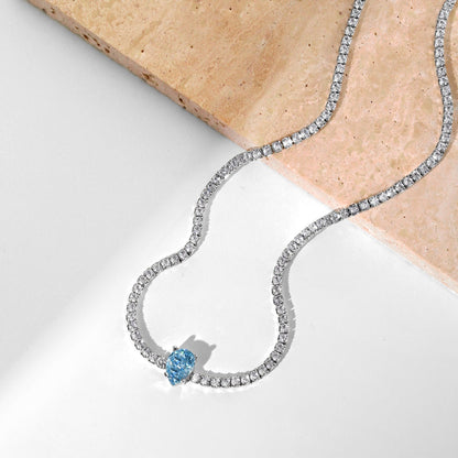 [Clover Jewelery]1.0 carat Unique Pear Cut Tennis Necklace