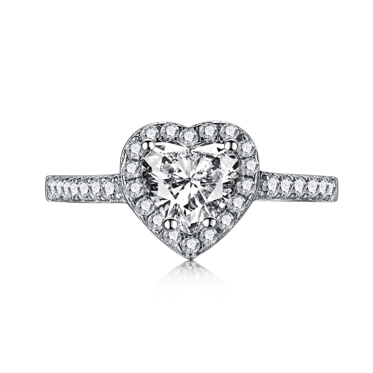 [Clover Jewelery]Eternity Splashy Romantic Heart Shape Lover Ring