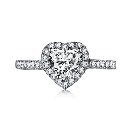 [Clover Jewelery]Eternity Splashy Romantic Heart Shape Lover Ring