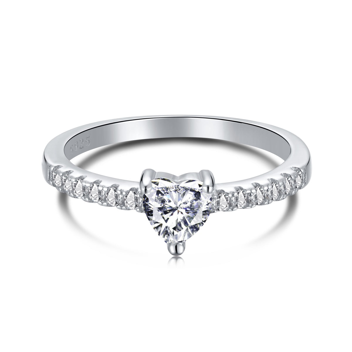 [Clover Jewelery]0.5 Carat CaratEternity Charming Heart Shape Lover Ring