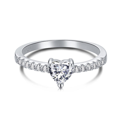 [Clover Jewelery]0.5 Carat CaratEternity Charming Heart Shape Lover Ring