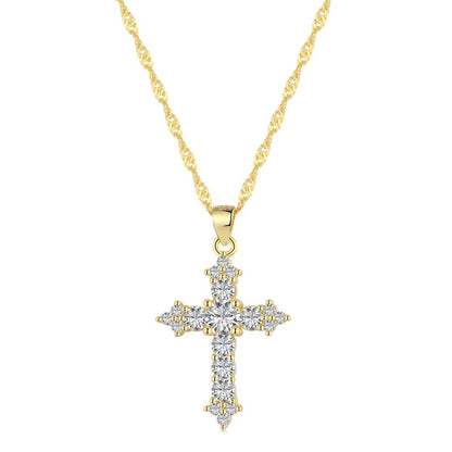 [Clover Jewelery]Delicate Cross Shape Necklace