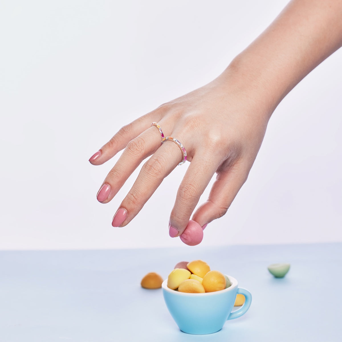 [Clover Jewelery]Exquisite Multicolored Emerald Cut Daily Ring