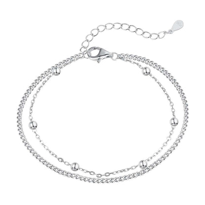 [Clover Jewelery]Delicate Bead Double Layer Bracelet
