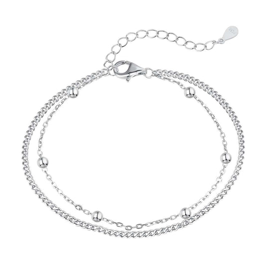 [Clover Jewelery]Delicate Bead Double Layer Bracelet