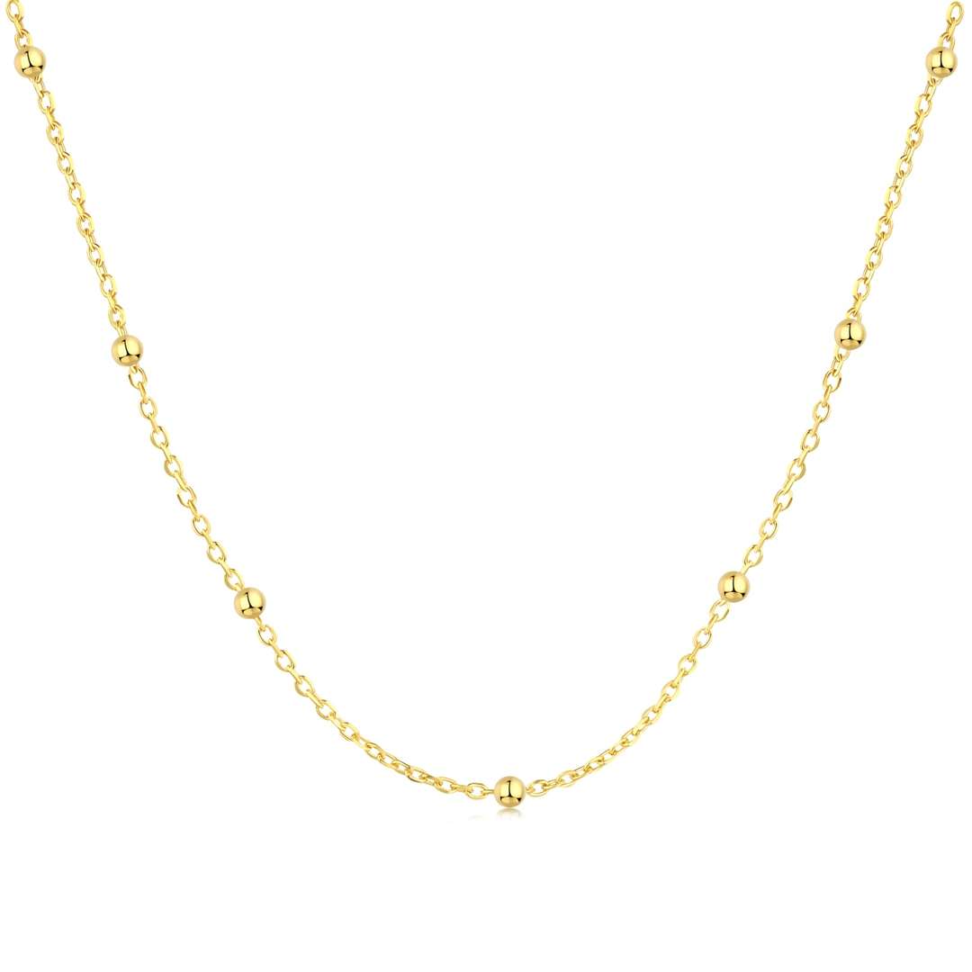 [Clover Jewelery]Small Bead Clavicle Chain Simple Necklace